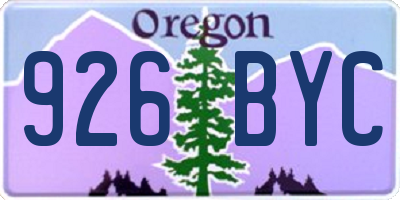 OR license plate 926BYC