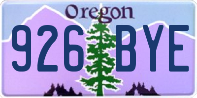 OR license plate 926BYE