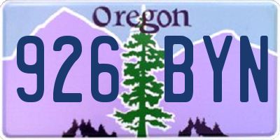 OR license plate 926BYN