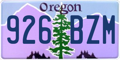 OR license plate 926BZM