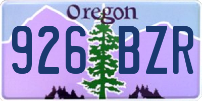 OR license plate 926BZR