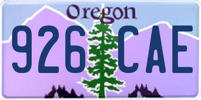 OR license plate 926CAE