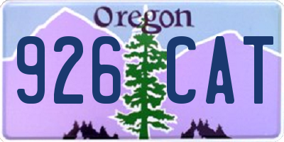 OR license plate 926CAT