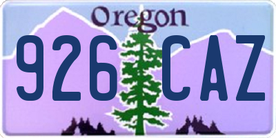 OR license plate 926CAZ