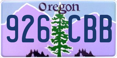 OR license plate 926CBB