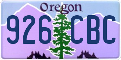 OR license plate 926CBC