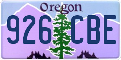 OR license plate 926CBE