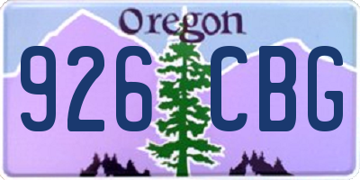 OR license plate 926CBG