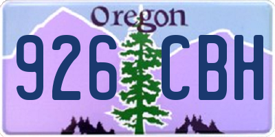 OR license plate 926CBH