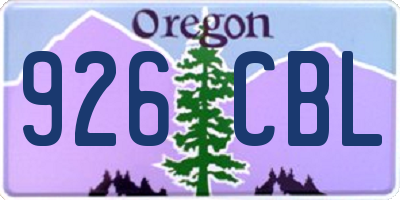 OR license plate 926CBL