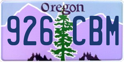 OR license plate 926CBM