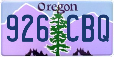 OR license plate 926CBQ