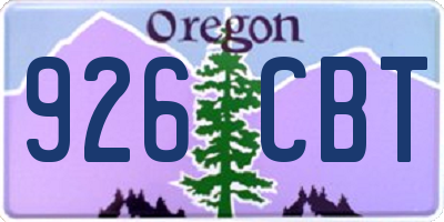 OR license plate 926CBT