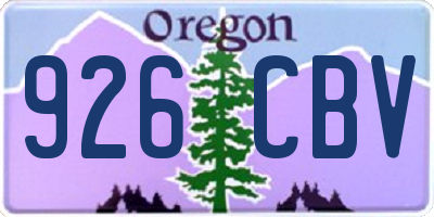 OR license plate 926CBV