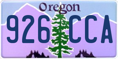 OR license plate 926CCA