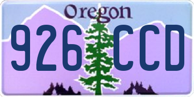 OR license plate 926CCD