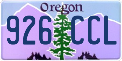 OR license plate 926CCL