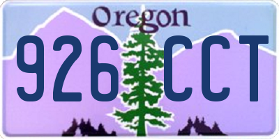 OR license plate 926CCT