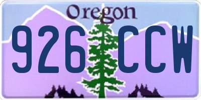 OR license plate 926CCW