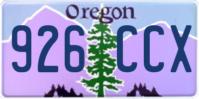 OR license plate 926CCX