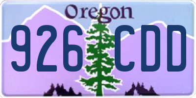 OR license plate 926CDD