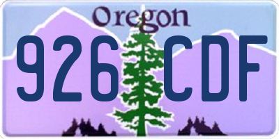 OR license plate 926CDF