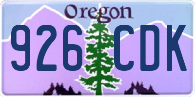 OR license plate 926CDK