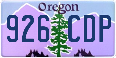OR license plate 926CDP