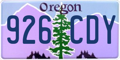 OR license plate 926CDY