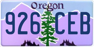 OR license plate 926CEB