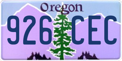 OR license plate 926CEC