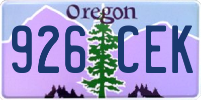 OR license plate 926CEK