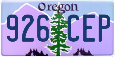 OR license plate 926CEP