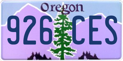 OR license plate 926CES