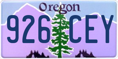 OR license plate 926CEY