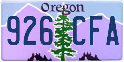 OR license plate 926CFA