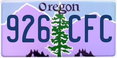 OR license plate 926CFC