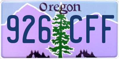 OR license plate 926CFF