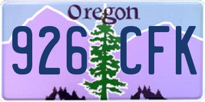 OR license plate 926CFK