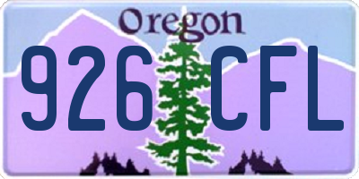 OR license plate 926CFL