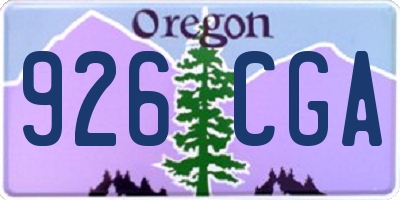 OR license plate 926CGA