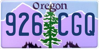 OR license plate 926CGQ
