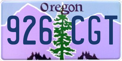 OR license plate 926CGT