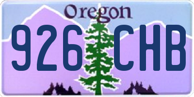 OR license plate 926CHB