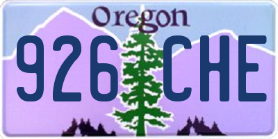 OR license plate 926CHE