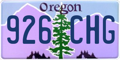 OR license plate 926CHG