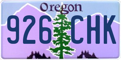 OR license plate 926CHK