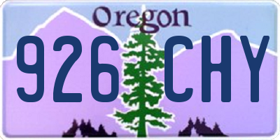 OR license plate 926CHY