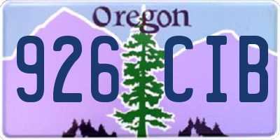 OR license plate 926CIB