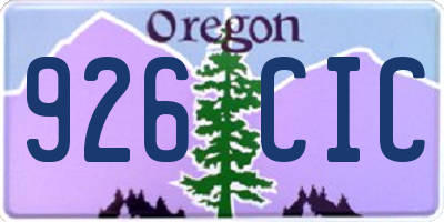 OR license plate 926CIC